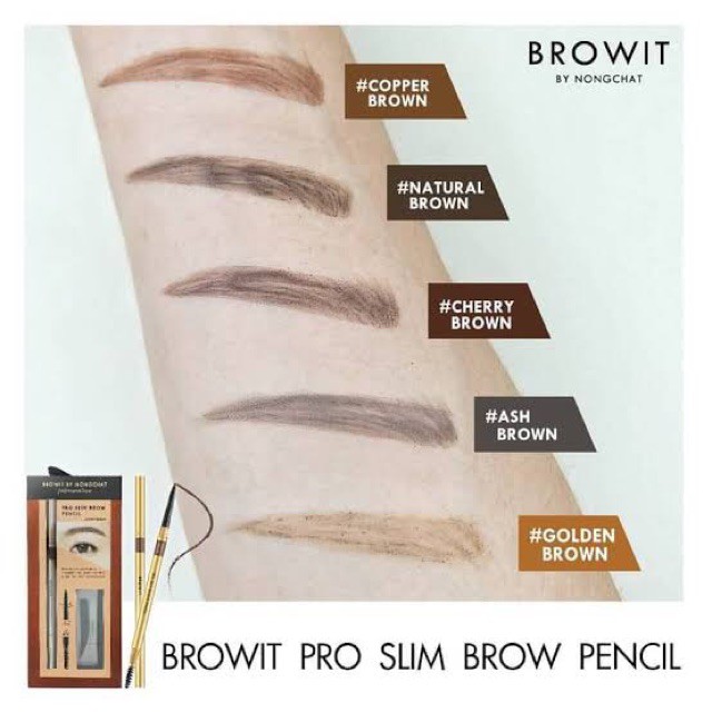Chì Kẻ Mày Siêu Mảnh Browit By Nongchat Pro Slim Brow Pencil Thái Lan NỘI ĐỊA THÁI
