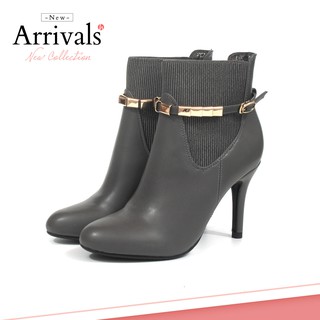[Giày xinh toàn quốc] Boots 7cm Da mờ, cổ chun, phối dây, Ankle boots Mã BO100319-3 (3)