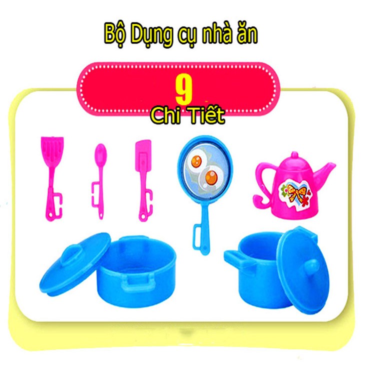 Set Bộ Phụ Kiên 98 Chi Tiết Đồ Chơi (Bộ Sofa) + Tặng Búp 02 Búp Bê Chibi