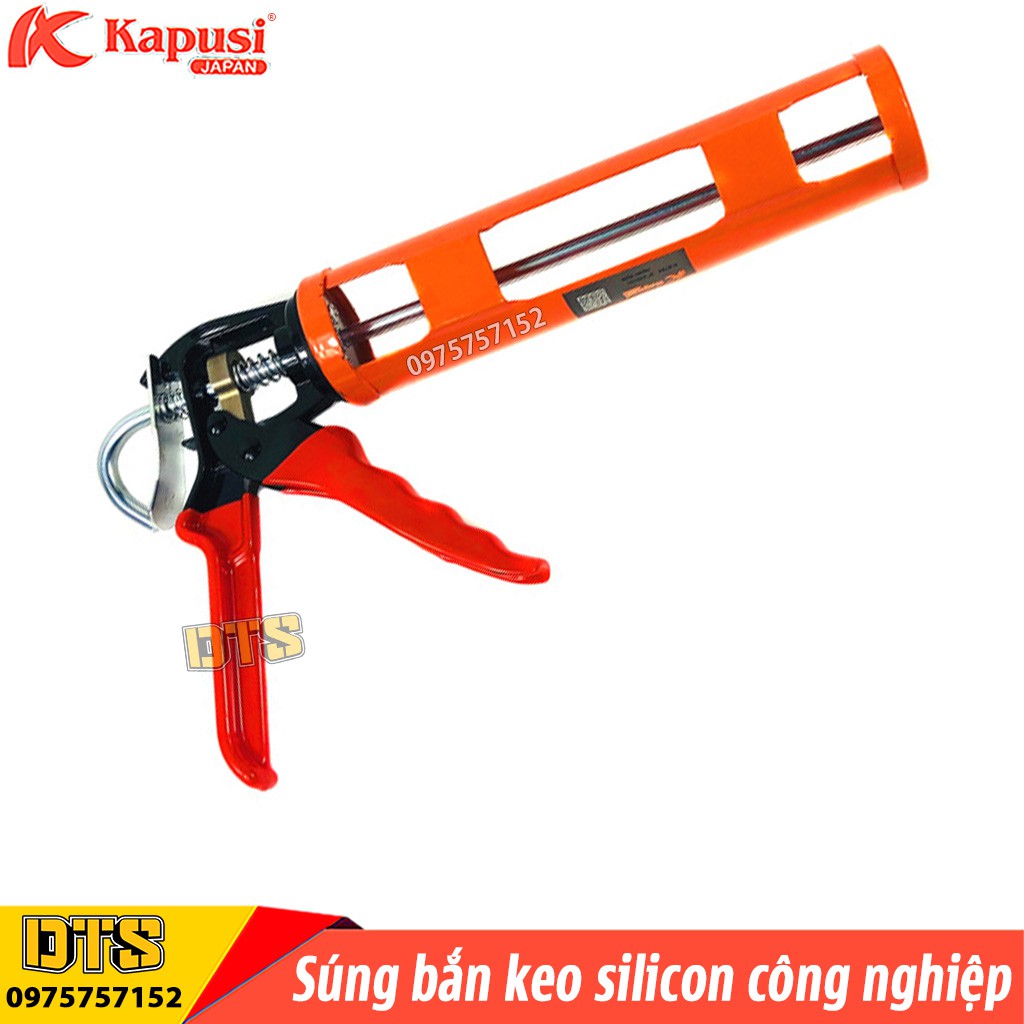 Súng bơm keo silicon công nghiệp Kapusi JAPAN, súng bắn keo silicon tiết kiệm lực, thép CR-V siêu bền chắc chắn chịu lực