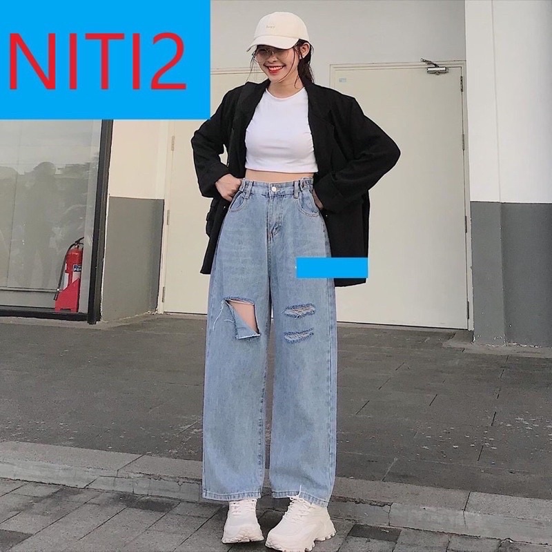 QUẦN ỐNG XUÔNG RÁCH 3 VỆT XẺ 💥Giá rẻ NHẤT XỐPPI💥