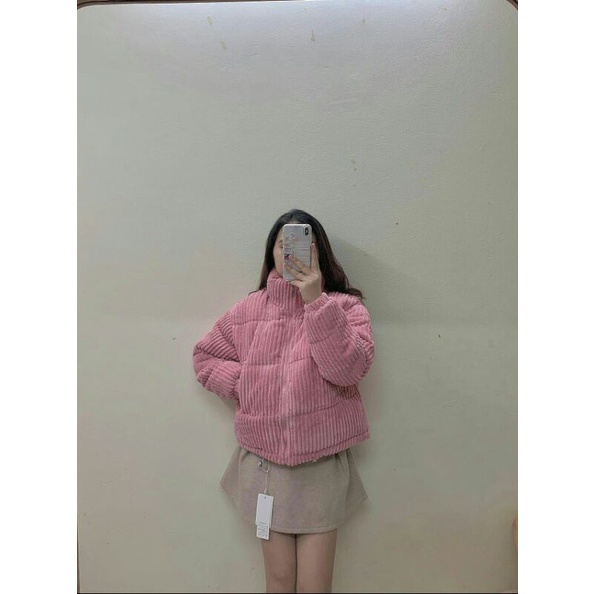 [Có sẵn-ảnh thật]Áo phao nhung tăm phong cách Hàn Quốc siêu ấm áp mùa đông 2021 | BigBuy360 - bigbuy360.vn