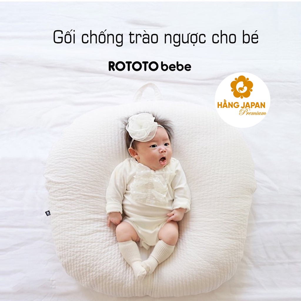 [ CHÍNH HÃNG] Gối chống trào ngược cho bé ROTOTO Bebe cho bé từ 0-12m hàng nội địa Hàn quốc