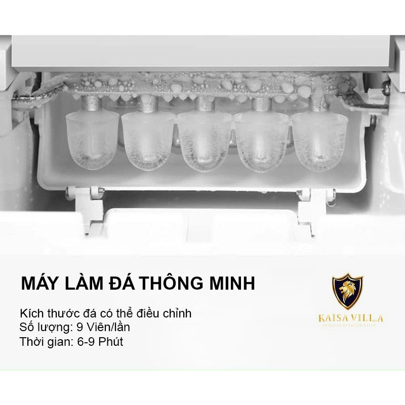 Máy làm đá viên mini tự động KAISA VILLA chính hãng, đông đá nhanh trong 6 phút, bảo hành 1 năm