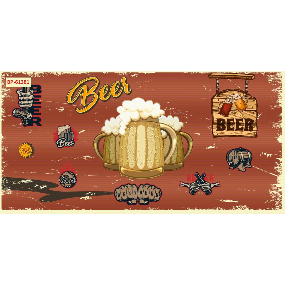 Tranh dán tường trang trí Nâng Cốc cùng chill hàng quán