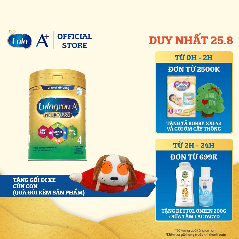 Sữa Bột Enfagrow A+ Neuropro 4 VCho Trẻ Từ 2 – 6 Tuổi – 830g