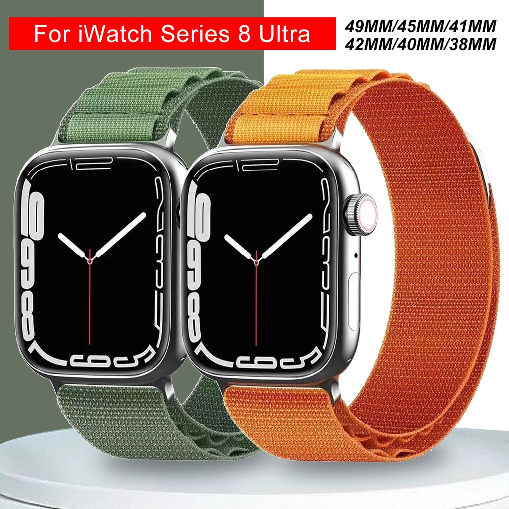 Dây Nylon Kiểu Dáng Thể Thao Cho Đồng Hồ Thông Minh Apple Watch 8 Ultra 7 6 5 4 3 SE 49mm 45Mm 41Mm 44Mm 40Mm