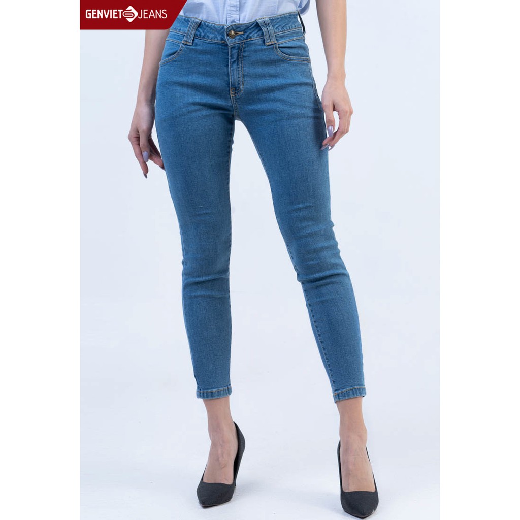 Quần Jeans dài Nữ DQ103J749 GENVIET