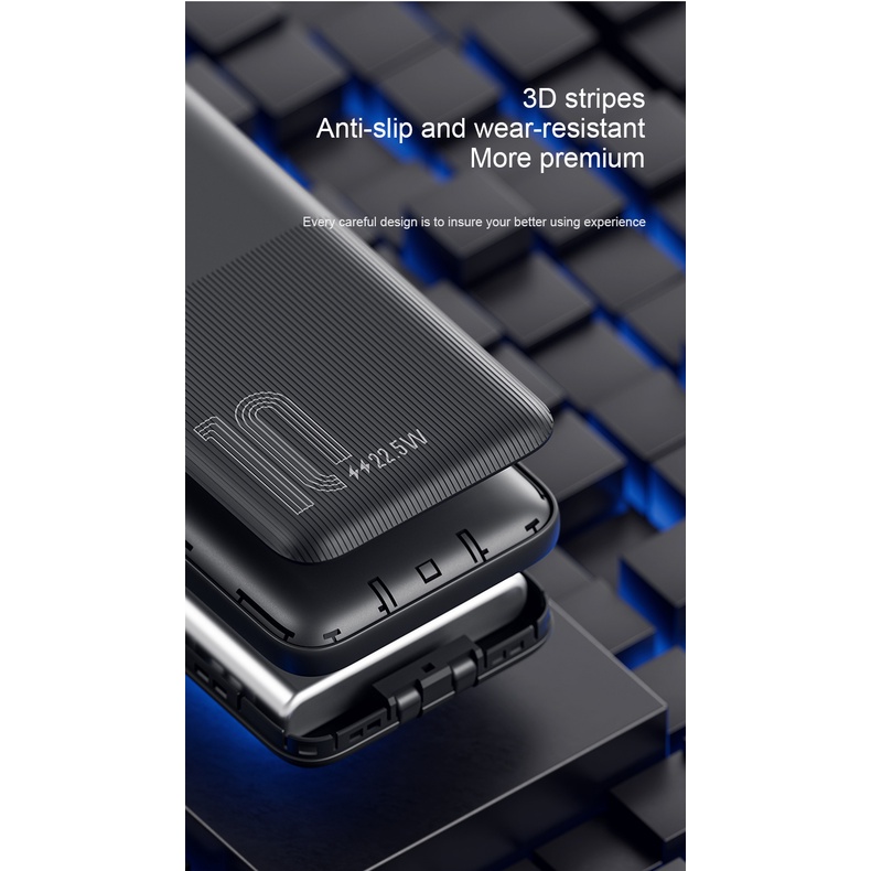 Pin Sạc Dự Phòng Yoobaao LC1 Dung lượng 10000mAh Dòng Sạc 22.5w 2 Cáp mỏng tích hợp PD QC Sạc nhanh Cáp Lightning Type-C