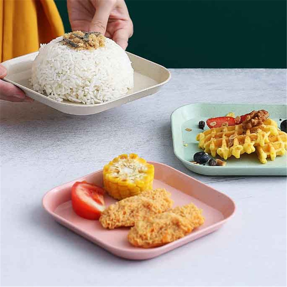 Đĩa đựng thức ăn đa năng làm từ chất liệu lúa mạch sử dụng tiện lợi