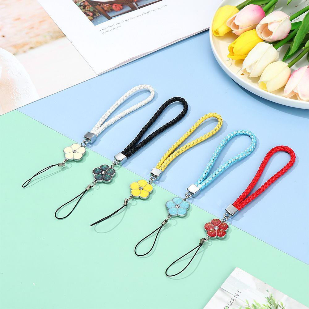 BTLIMER Dây Đeo Điện Thoại Da PU Họa Tiết Hoa Mận Chống Thất Lạc