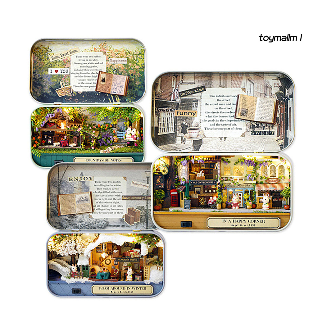 toymall Doll House Furniture Box Wooden DIY Handmade Model Miniature Landscape Decor Toy