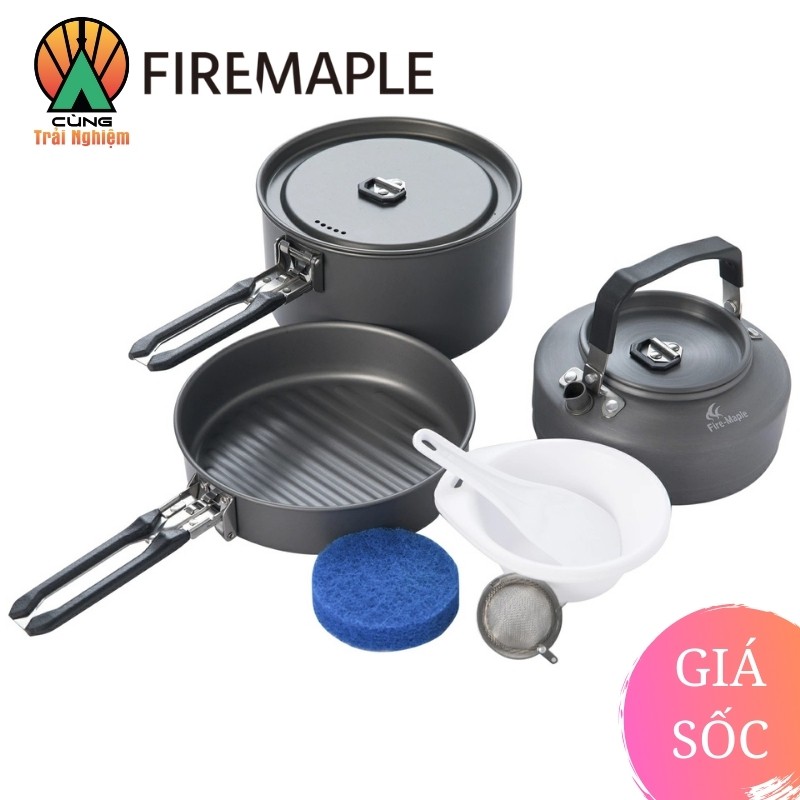 [CHÍNH HÃNG] COMBO Nồi Chảo Nấu Ăn 3 Trong 1 Fire Maple FEAST 2 Gọn Nhẹ Chuyên Dụng Dành Cho Du Lịch, Dã Ngoại Cắm Trại