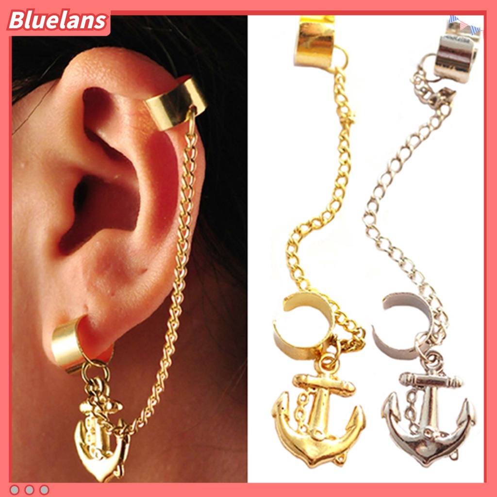 Khuyên tai dây nối khuyên vành tai hình mỏ neo sang trọng quý phái dành cho nữ