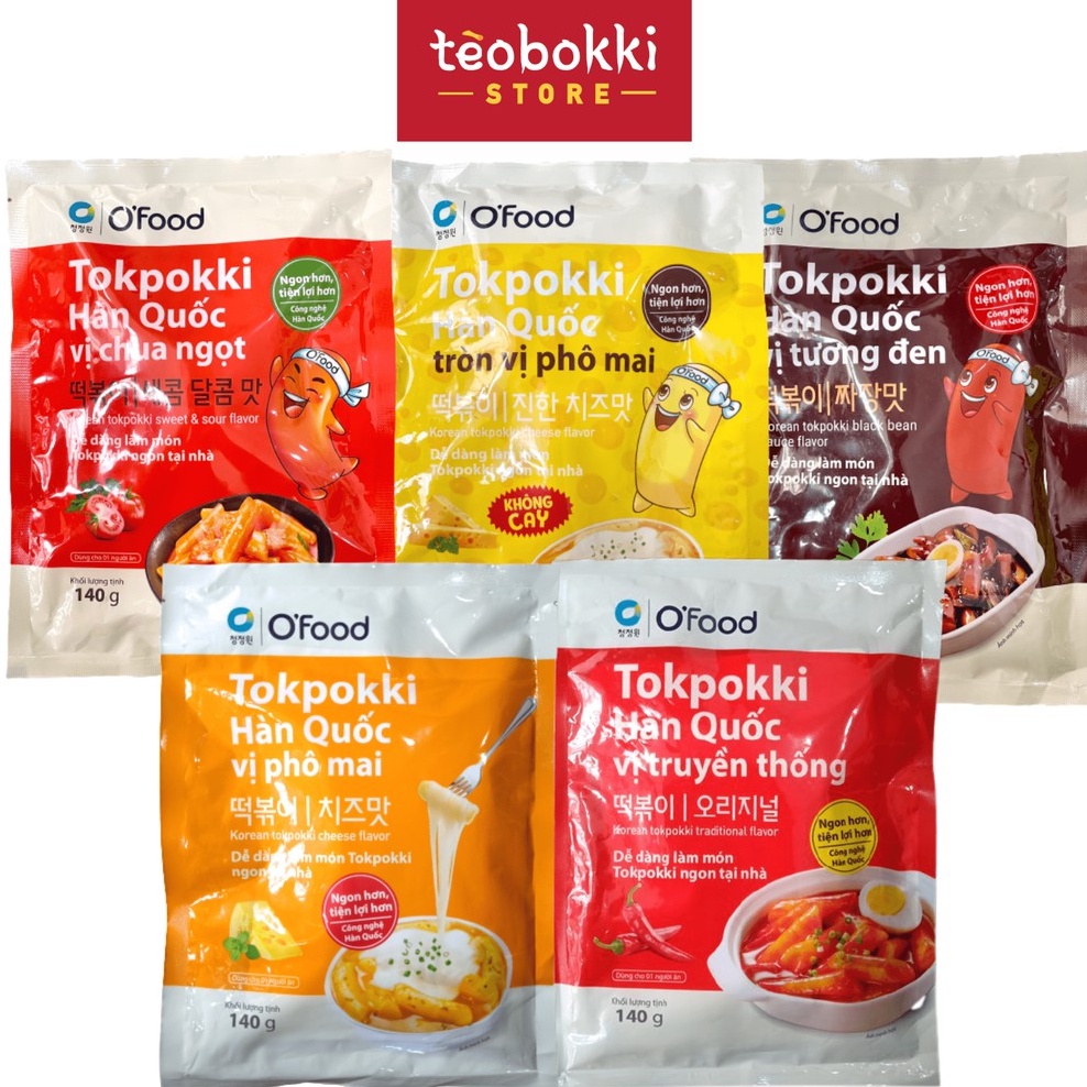 Bánh gạo Tokbokki Hàn Quốc O'Food gói 140g