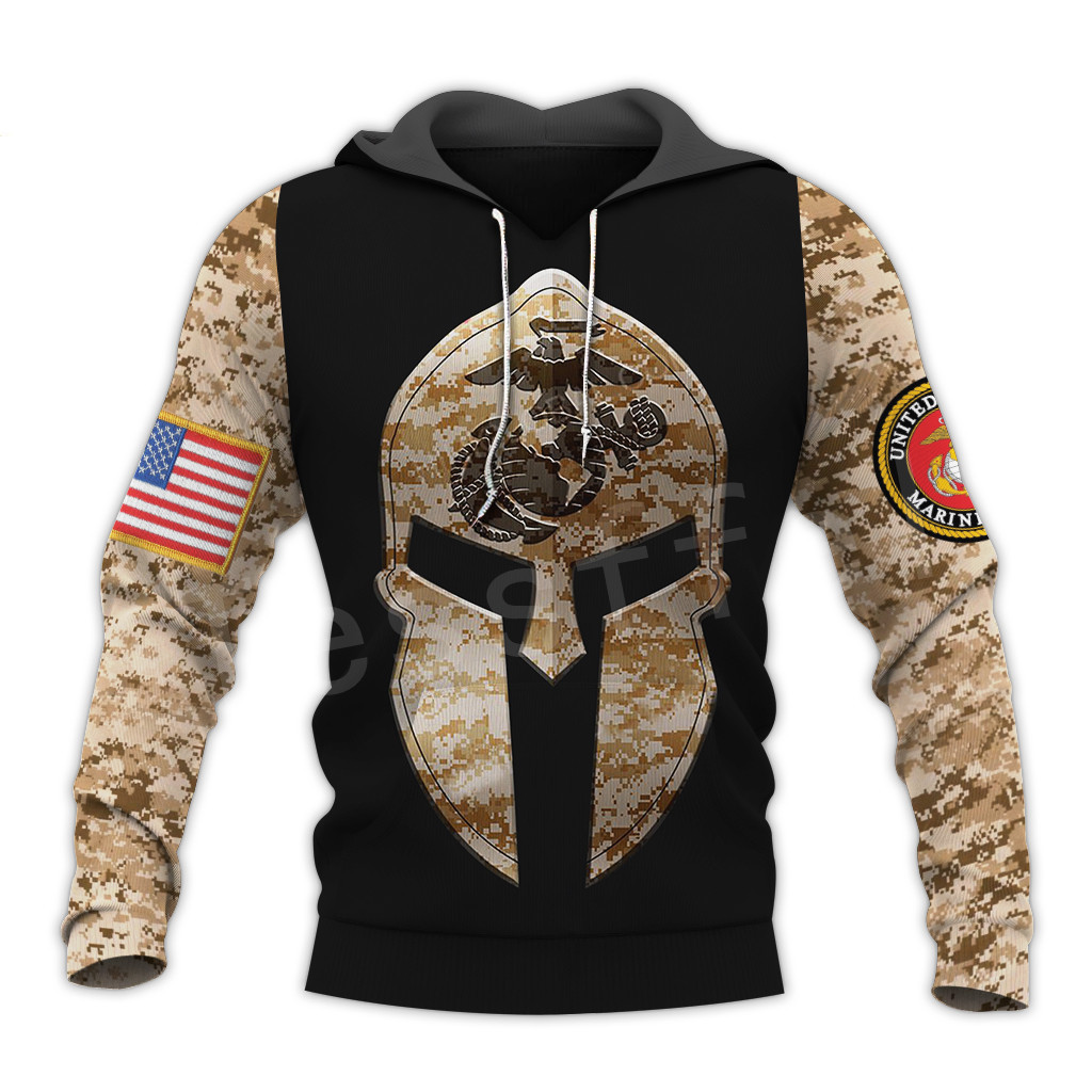 Áo Hoodie Họa Tiết Rằn Ri / Đầu Lâu / Lính Quân Đội Mỹ 3d Thời Trang Cho Nam Nữ
