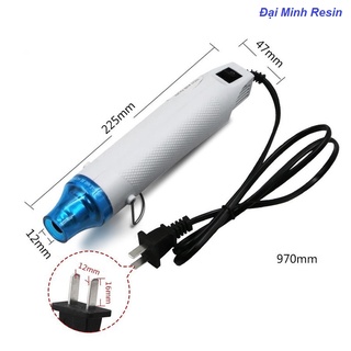 Máy khò nhiệt mini 220v co màng nilon, nhựa, làm mềm đất sét, khử bọt resin epoxy ab