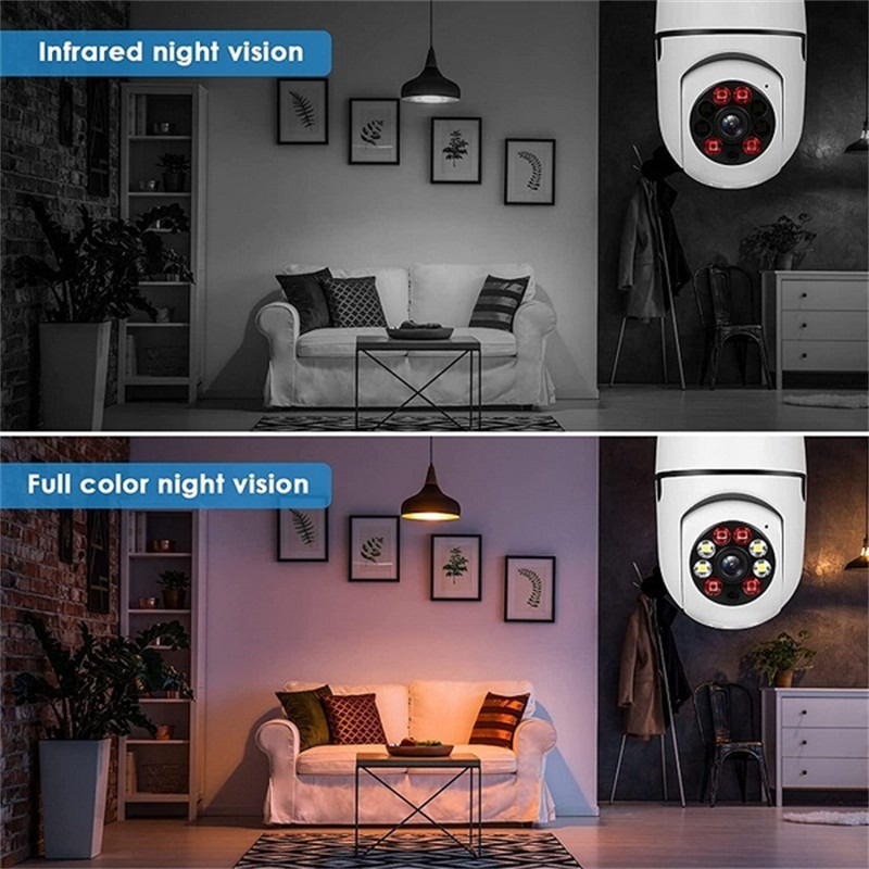 Camera Mini hình bóng đèn Xoay 360 độ FullHD 1080P chống nước chống bụi dùng ứng dụng Yoosee (Ban đêm có màu) | BigBuy360 - bigbuy360.vn