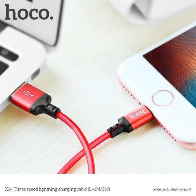 Cáp sạc iPhone Hoco X14 Lightning 2 Mét ✓ Sạc Chính Hãng ✓ Cáp Iphone