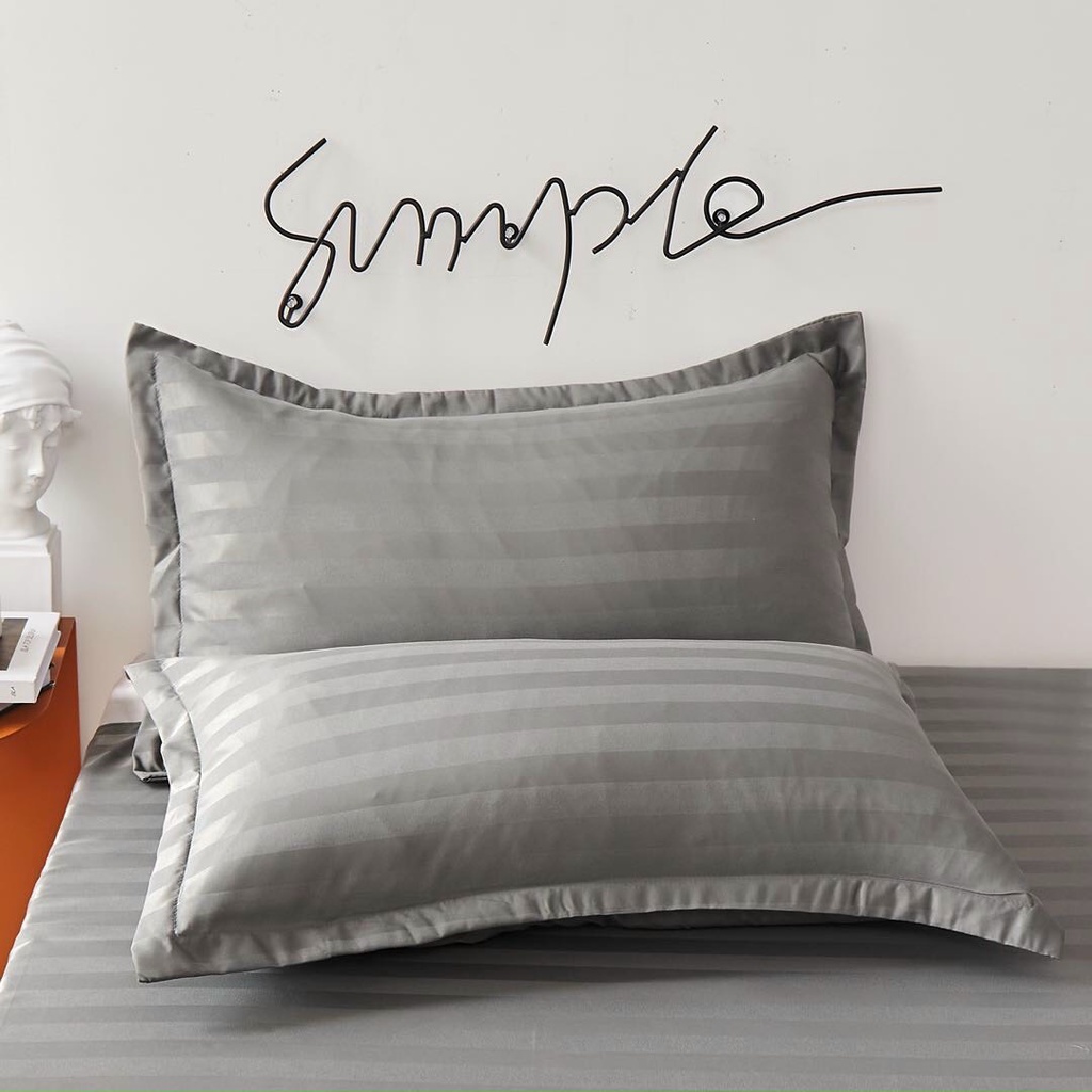 Đôi vỏ gối nằm cotton sọc 3F chuyên dùng khách sạn cỡ 50x70cm