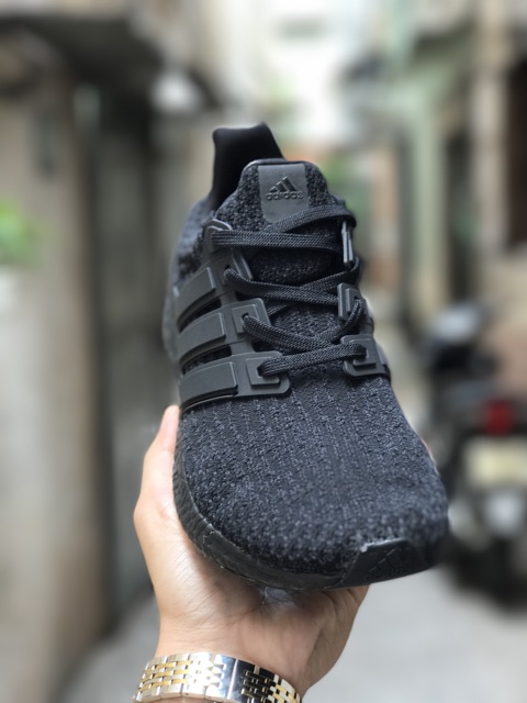 Giày Ultra Boost Triple Black nam nữ nhẹ thoáng êm ôm gym chạy bộ