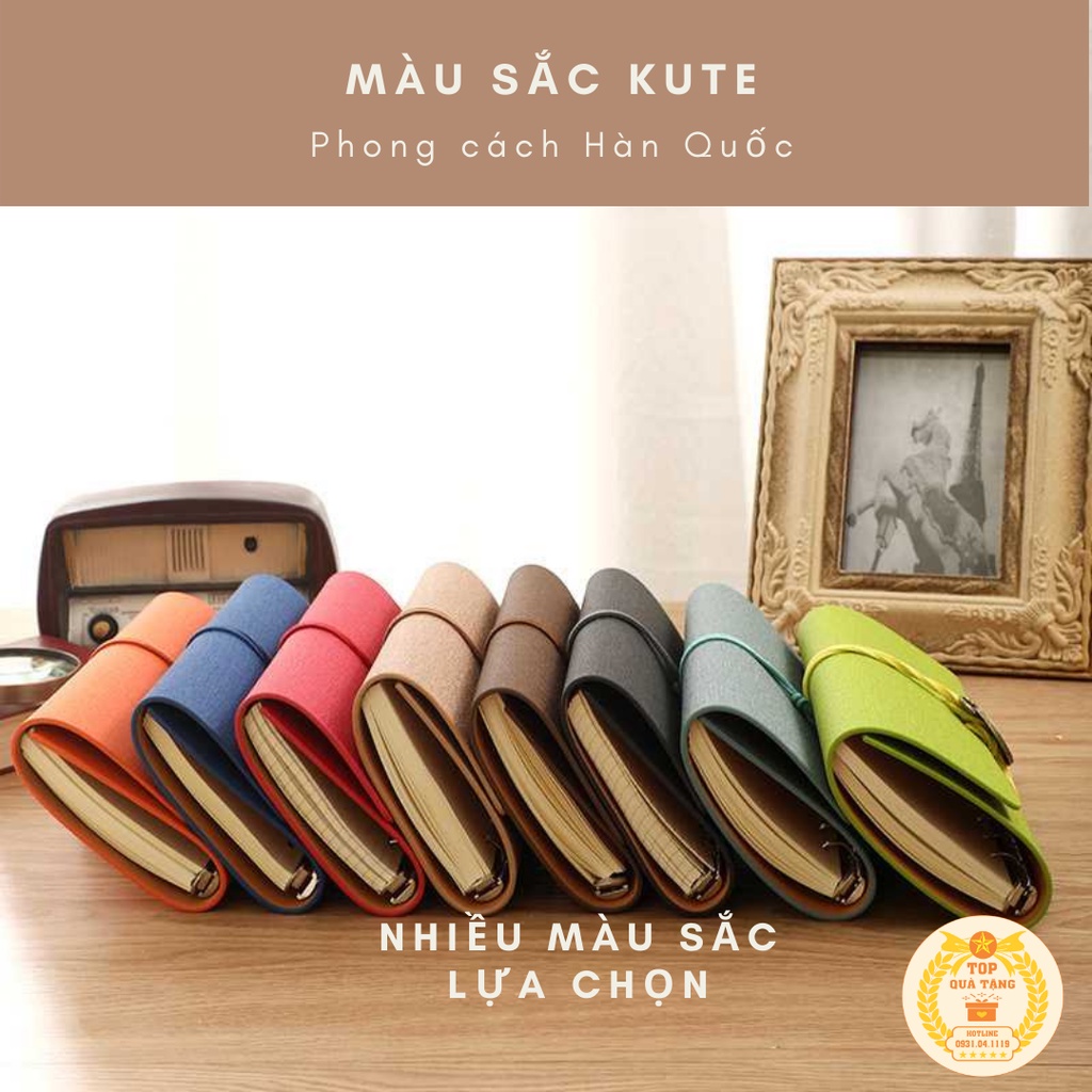 Sổ tay cute, sổ tay vintage, Sổ còng da Simili cao cấp A6 xinh xắn Quà tặng cho bạn bè người thân bạn gái