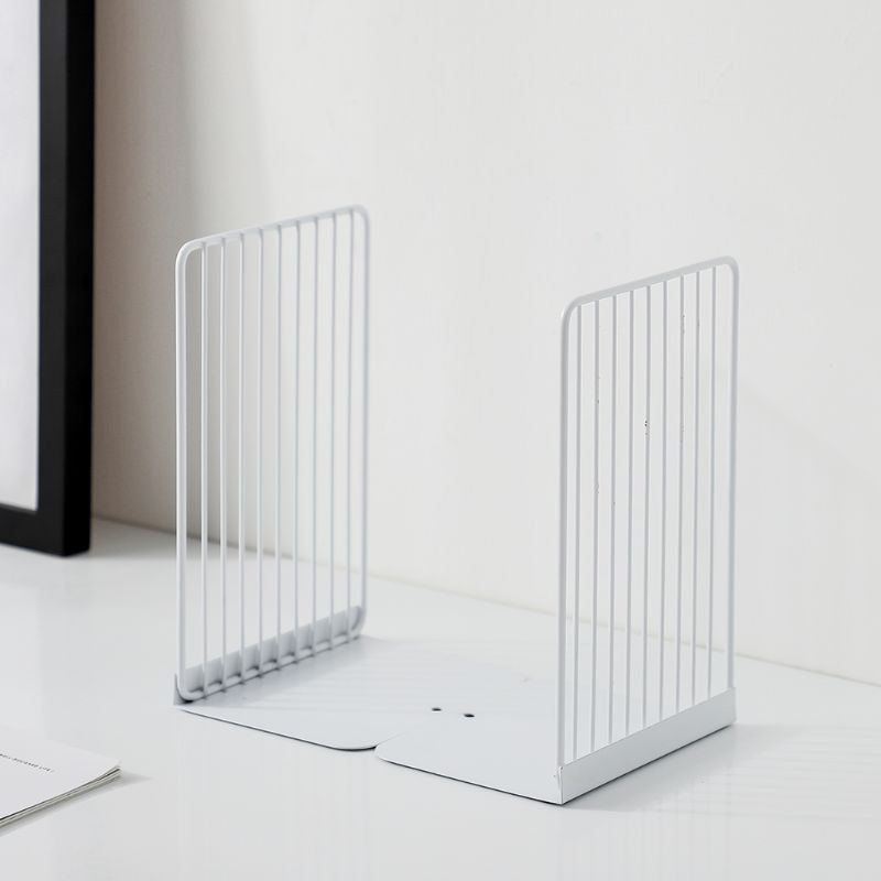 love* 1 Pair Bookend Book Stand Support Simple Iron Desktop Non Slip Rack Shelf Holder