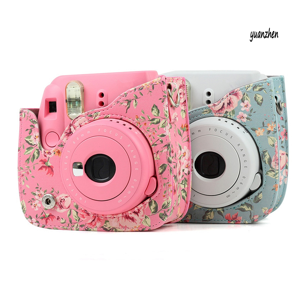 POLAROID Túi Đeo Vai Họa Tiết Hoa Cho Máy Ảnh Fujifilm Instax Mini 8 / 8 + / 9