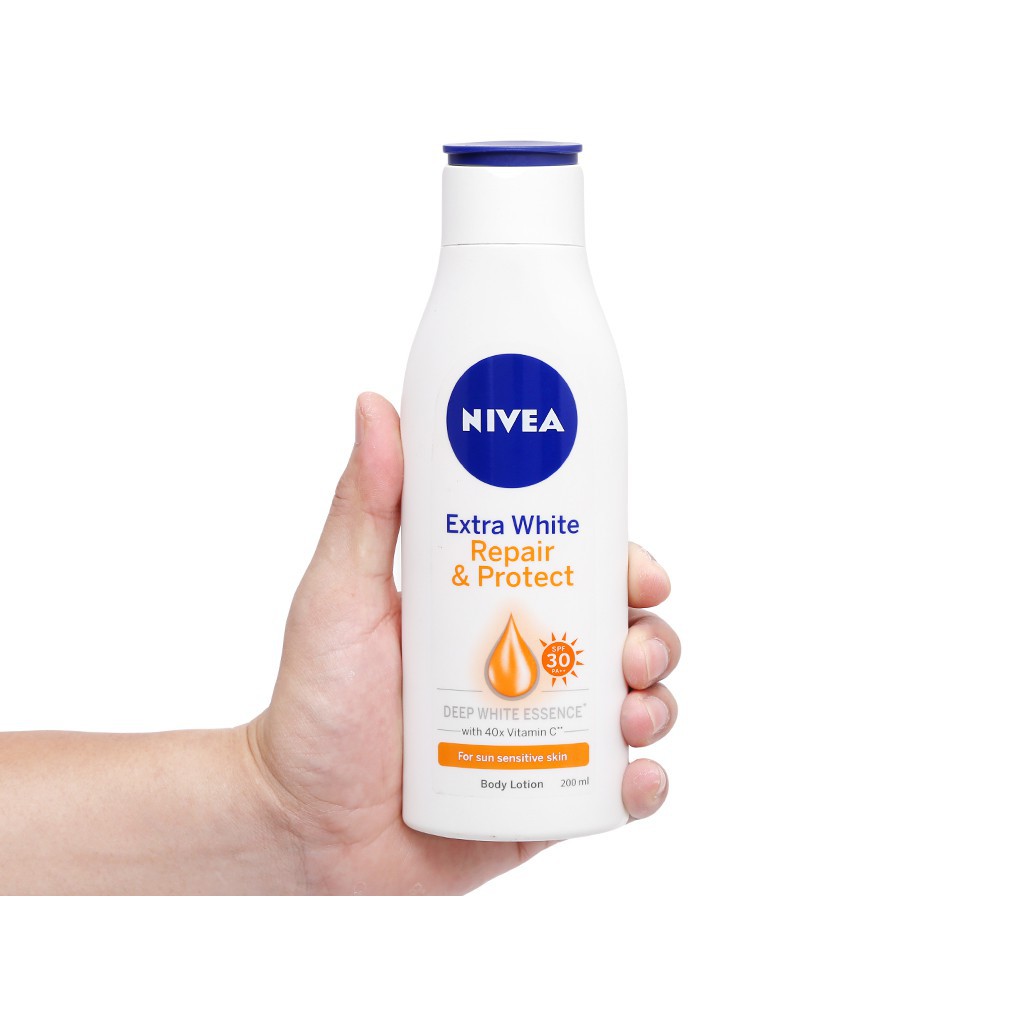 Sữa Dưỡng Thể Sáng Da Hỗ Trợ Phục Hồi, Chống Nắng Nivea Extra White Repair & Protect Body Lotion SPF30 - Hàng Chính Hãng