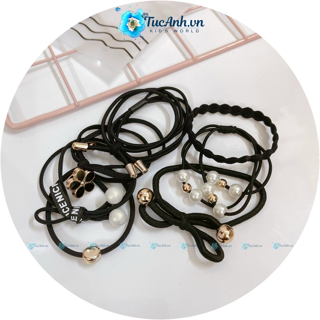 Set 8 Dây Buộc Tóc, Dây Cột Tóc Co Giãn Phong Cách Hàn Quốc - TucAnh