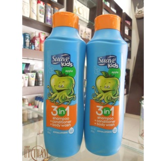 Tắm gội xả 3 trong 1 cho trẻ em Suave Kids Apple 3in1 Shampoo + Conditioner + Body Wash 665mL