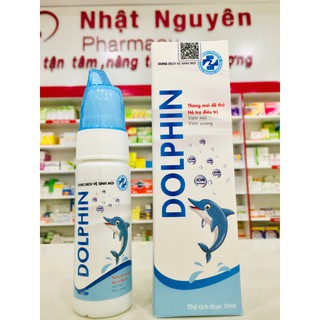 Xịt mũi DOLPHIN người lớn - Thông mũi dễ thở - Hỗ trợ viêm mũi, viêm xoang ( Lọ 70ml )