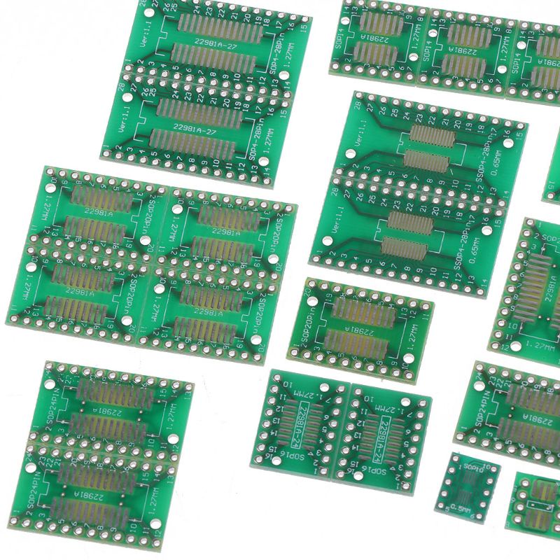 Bộ 35 Bảng Mạch PCB Kit 8 10 14 16 20 24 28 SMT Sang DIP Chuyên Dụng