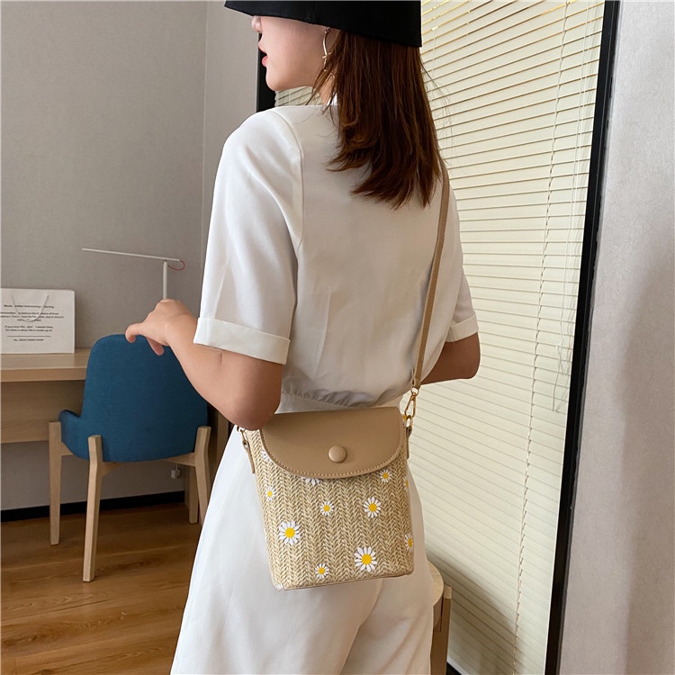 Túi Cói Đeo Chéo Thời Trang Dành Cho Nữ