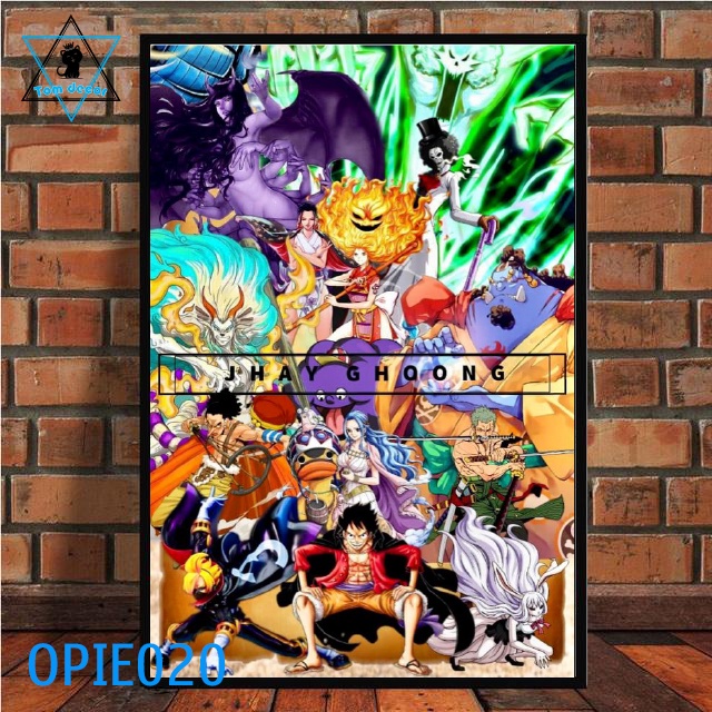 Tranh one piece dán tường nhựa formex dày 5mm siêu chắc - lufy-zoro-law-kaido-Tom decor