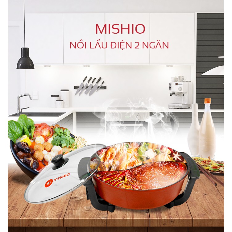 Nồi lẩu điện 2 ngăn Mishio MK-112 (7 lít)