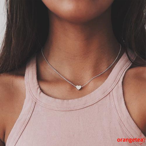 Vòng cổ mặt hình trái tim đính đá nhân tạo thời trang