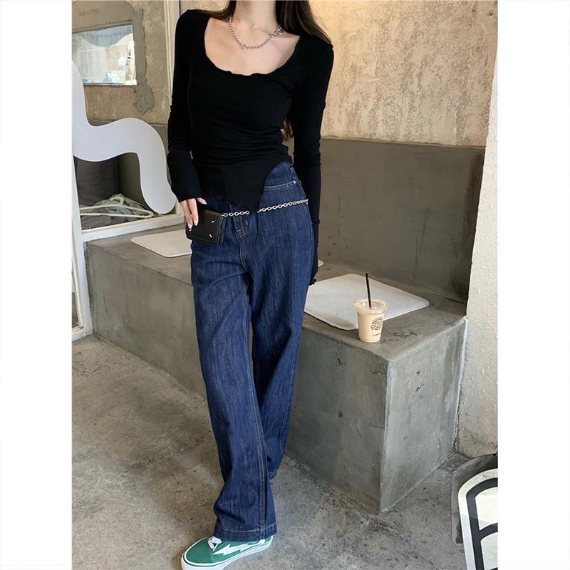 Áo Thun Dệt Kim Tay Dài Cổ Tròn Dáng Ôm Thời Trang Dành Cho Nữ