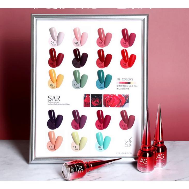 Sơn Gel AS vỏ đỏ Mã SAR ( Cam Kết Chính Hãng - làm khô sơn gel bằng máy hơ uvled )