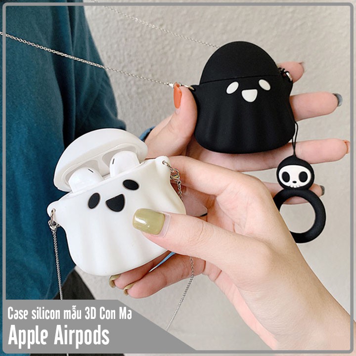 Vỏ silicon cho tai nghe Airpods mẫu 3D Con Ma