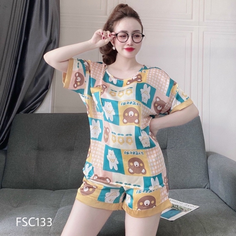 Đồ Ngủ Pijama Lụa Satin Tay Cộc Siêu Xinh, Tay Ngắn Quần Ngắn, Tiểu Thư Mềm Mịn, Độc Lạ Khó Tìm, Sanh Chảnh Hàn Quốc