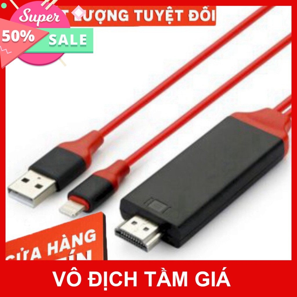 [Giá Sốc] Cáp HDMI cho iPhone 6 / 7 / 8 / X, iPad kết nối Tivi, Máy chiếu cao cấp