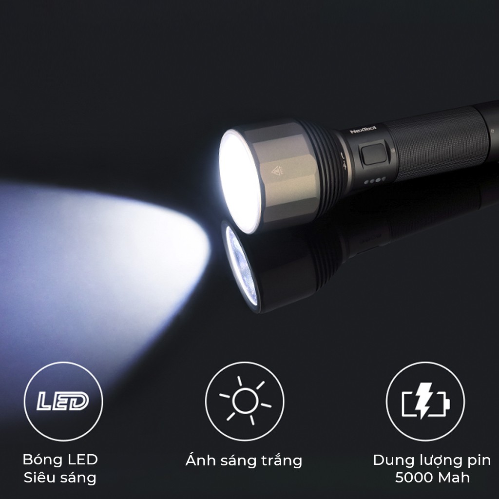 Đèn pin Xiaomi Nextool ZES0417 pin 5000mah 2000 lumen chiếu xa 380m IPX7