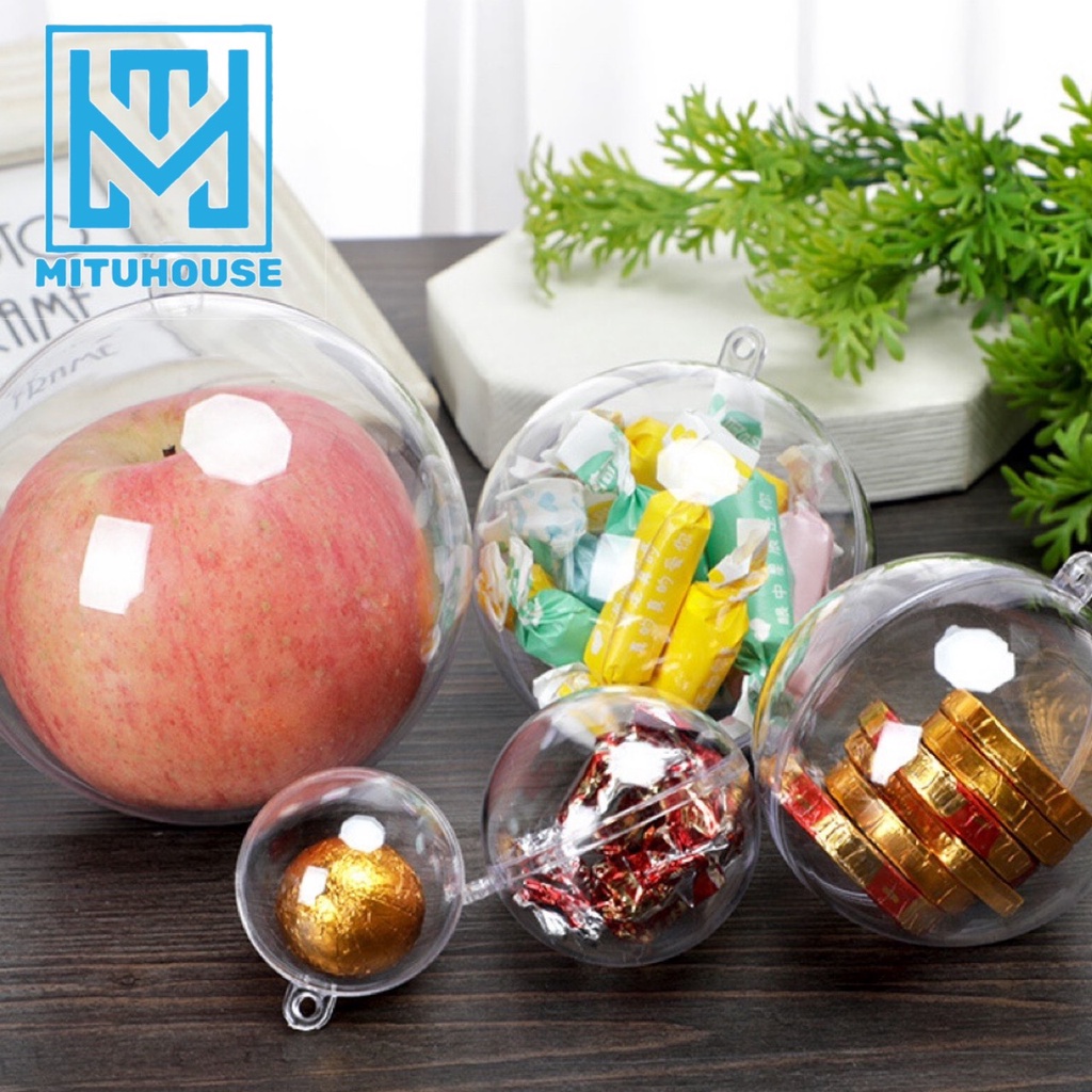 Quả Bóng tròn Nhựa Trang Trí Trong Suốt Đường Kính 10 Cm