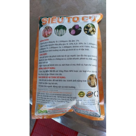 Phân bón lá SIÊU TO CỦ khối lượng 1kg.