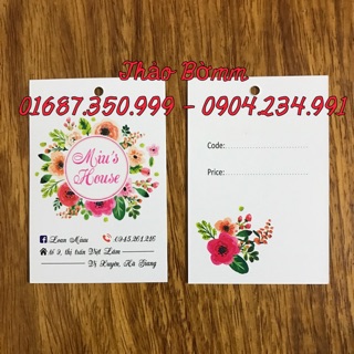 In mác quần áo, túi xách tên shop