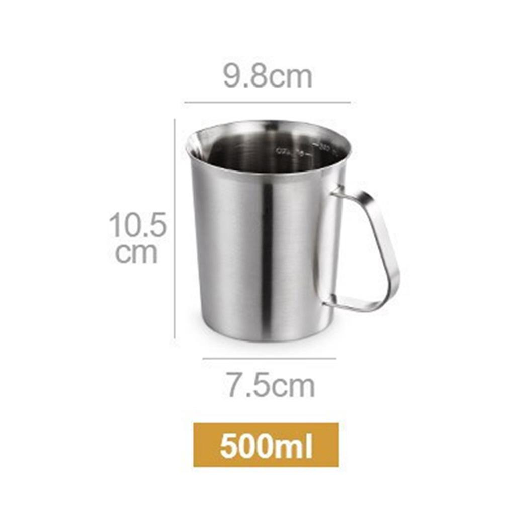 Cốc Đong Bằng Thép Không Gỉ 304 Dày Dặn Có Thang Đo Lường Tiện Lợi