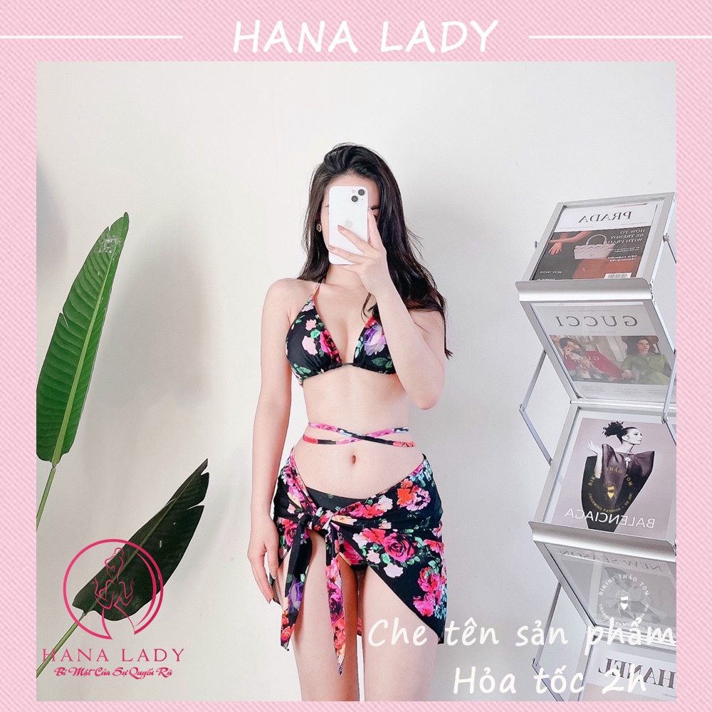 Bikini sexy đi biển - đồ tắm 3 mảnh kèm choàng gợi cảm BN145