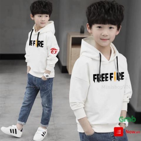 Áo hoodie trẻ em in hình game Free Fire chất nỉ bông dày ấm mềm mịn