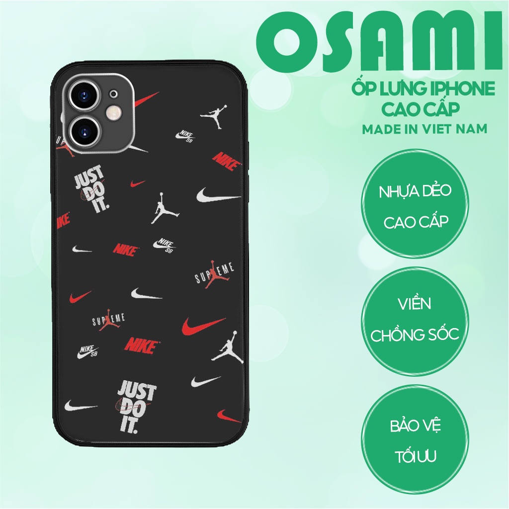 Ốp lưng NIKE JUST DO IT SUPERME trong suốt cho Iphone 6 7 8 Plus 11 12 13 mini Pro Max X Xr BRD20210400